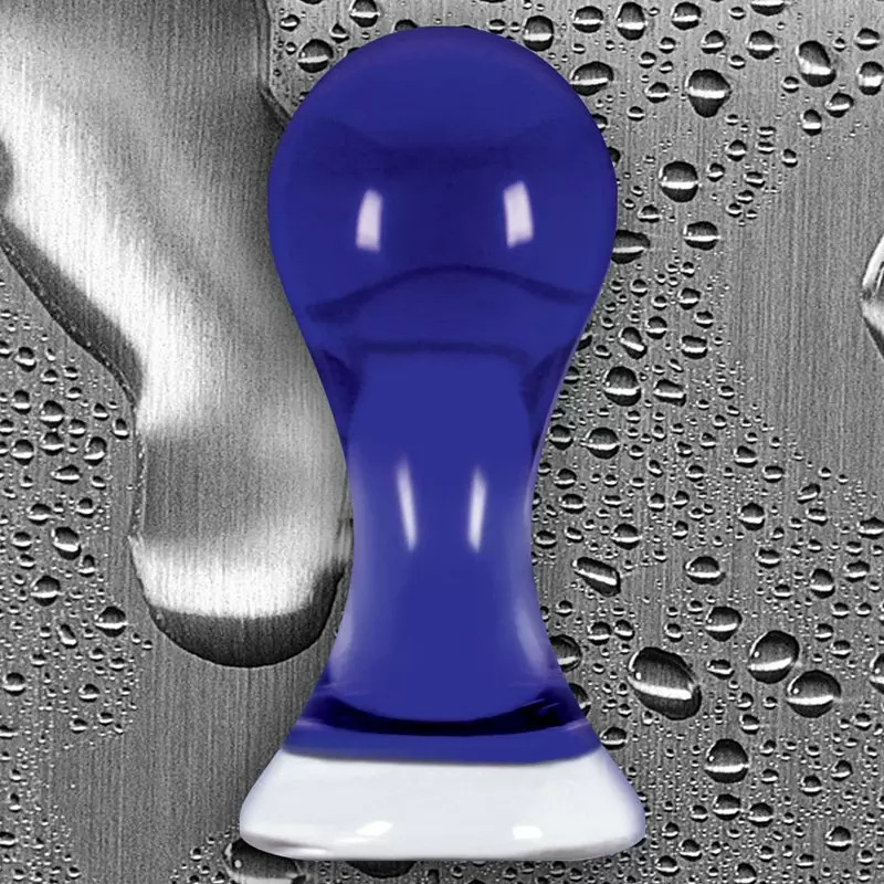 Анальный стимулятор Crystal Pops Small из стекла – синий