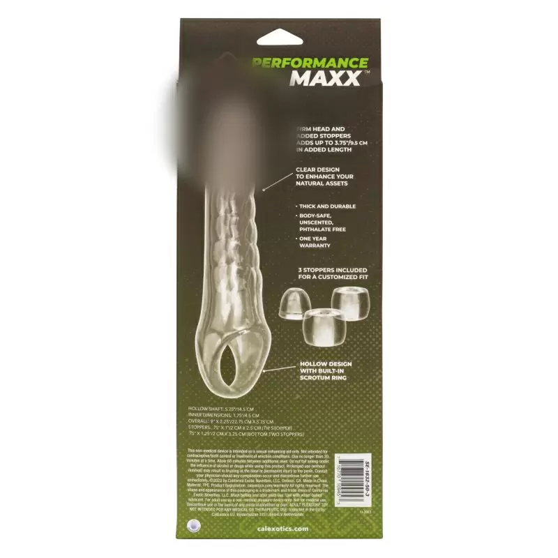 Увеличивающая насадка Clear Extension Kit, 9,5 см, ТПЕ, со вставками, прозрачный