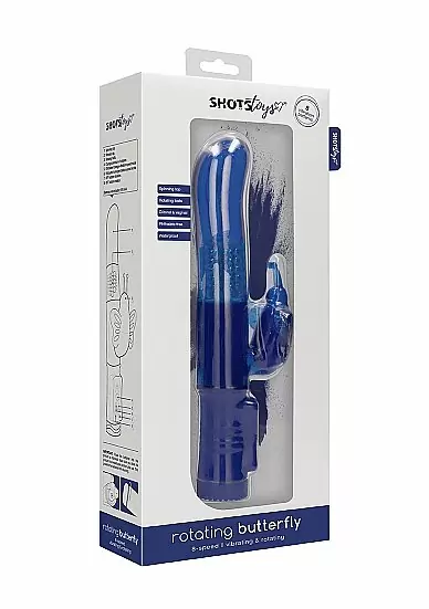 ВИБРАТОР КРОЛИК ROTATING BUTTERFLY - синий