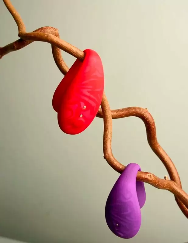 Парный вибратор Amovibe TWIN+ Purple, 8 см, 4 режима, управление через приложение, силикон, фиолетовый