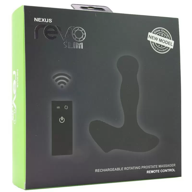 Массажер простаты Nexus Revo Slim с пультом ДУ - черный: 8 режимов работы, 34 комбинации, медицинский силикон