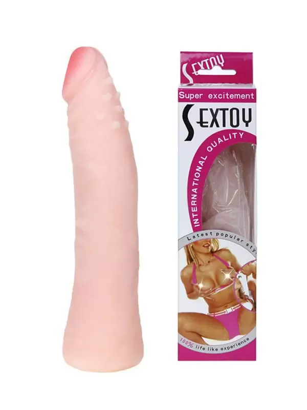 Гибкий фаллоимитатор Sextoy с шипами – телесный