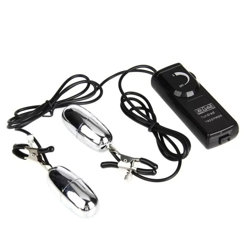 Виброзажимы на соски с пультом управления Flirt – серебристый