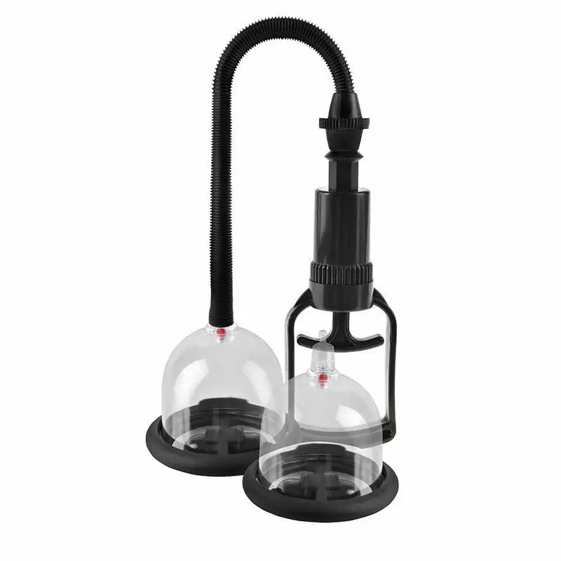 Вакуумные помпы для сосков Deluxe Vibrating Nipple Pleasure Cups с вибрацией - прозрачный
