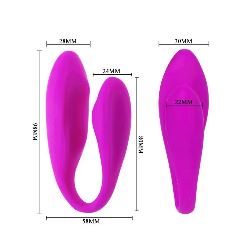 Водонепроницаемый вибромассажер для двоих Bernie с дистанционным пультом – малиновый