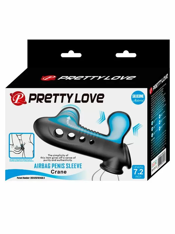 Насадка удлинитель Baile Crane, с подхватом мошонки, с воздушным мешочком, черный