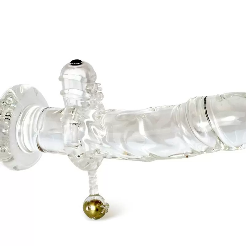 Виброкольцо Screaming O - Bong O с золотистым шариком – прозрачный