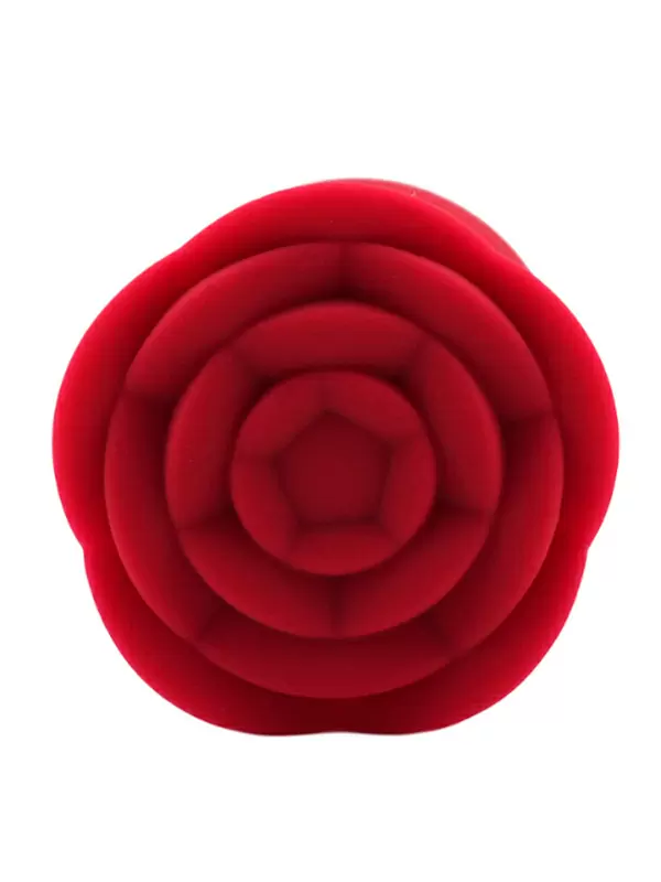Анальная пробка Kanikule, с ограничителем в форме розочки, размер M, красная