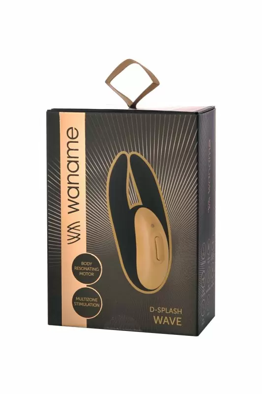 Черный вибратор для клитора и наружных интимных зон Waname D-Splash Wave, 9.3 см, силикон