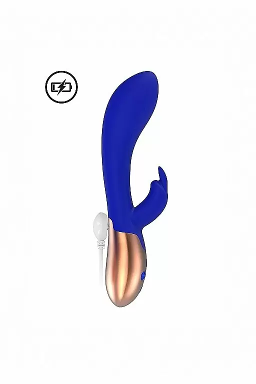 Вибромассажер кролик с вибрацией и функцией нагрева Opulent (синий)