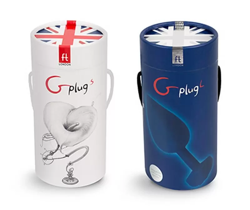 Большая аккумуляторная анальная пробка Gplug с вибрацией - синий