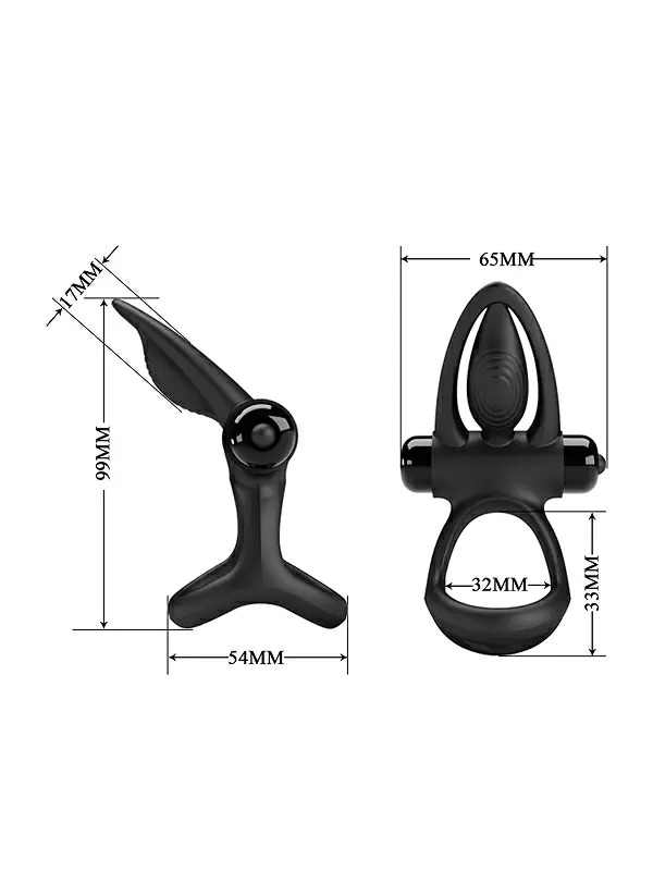 Многофункциональное эрекционное кольцо Pretty Love, с вибрацией, 10 режимов, чёрное