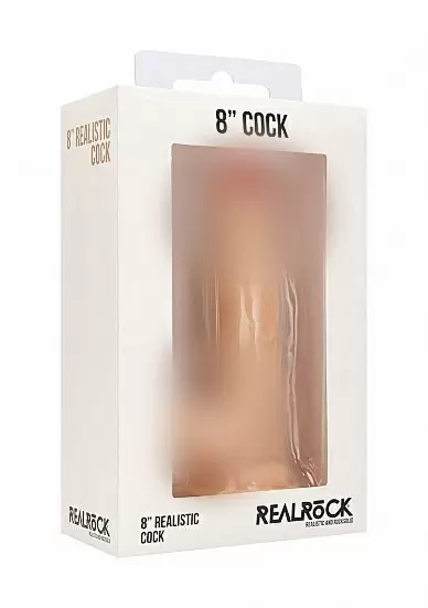 Реалистичный фаллоимитатор Realistic Cock - With Scrotum, 20 см, ТПЕ, телесный