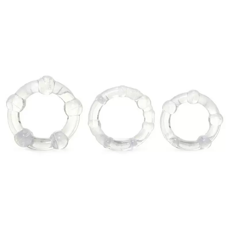 Набор из трех эрекционных колец Sex Please! Come on Love Ring Trio – прозрачные