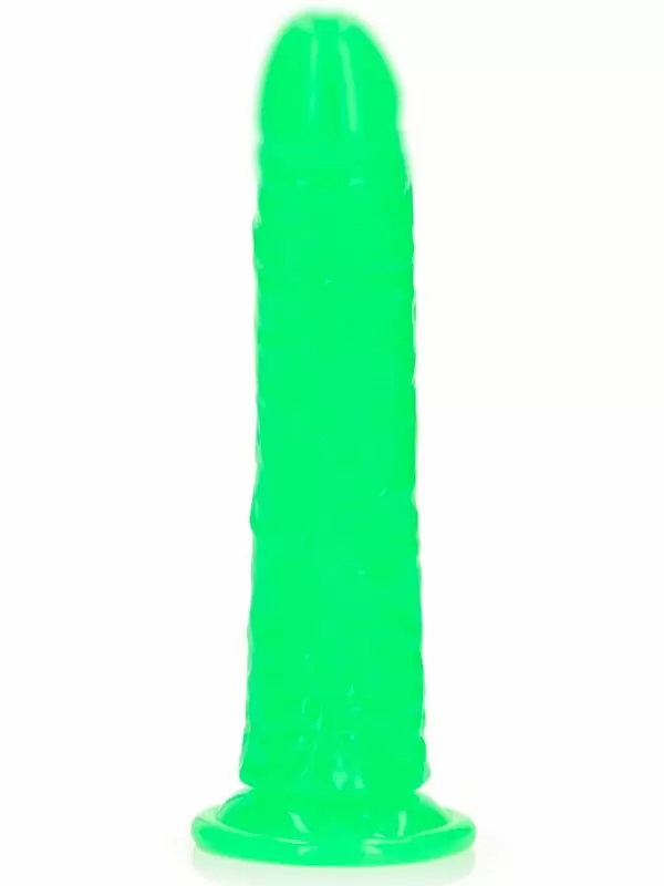 Реалистичный фаллоимитатор Glow In The Dark Dildo Realrock, люминисцентный, 20 см, зелёный