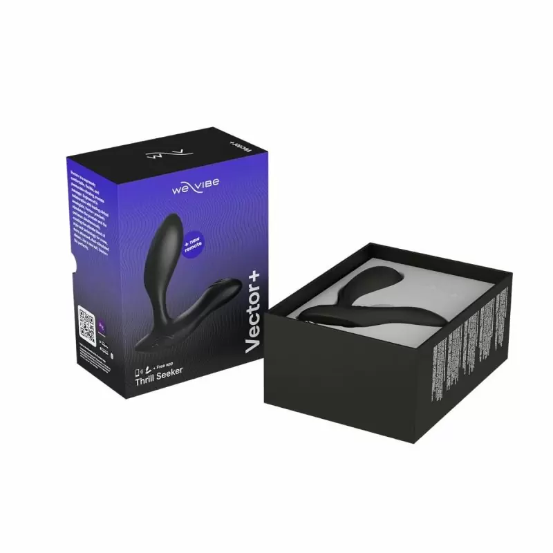 Инновационный массажер простаты We-Vibe Vector+, 10,9 см, силикон, черный