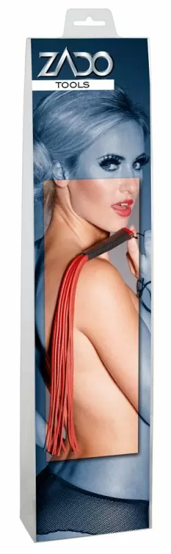 Плеть из натуральной кожи Zado Leather Whip - красный