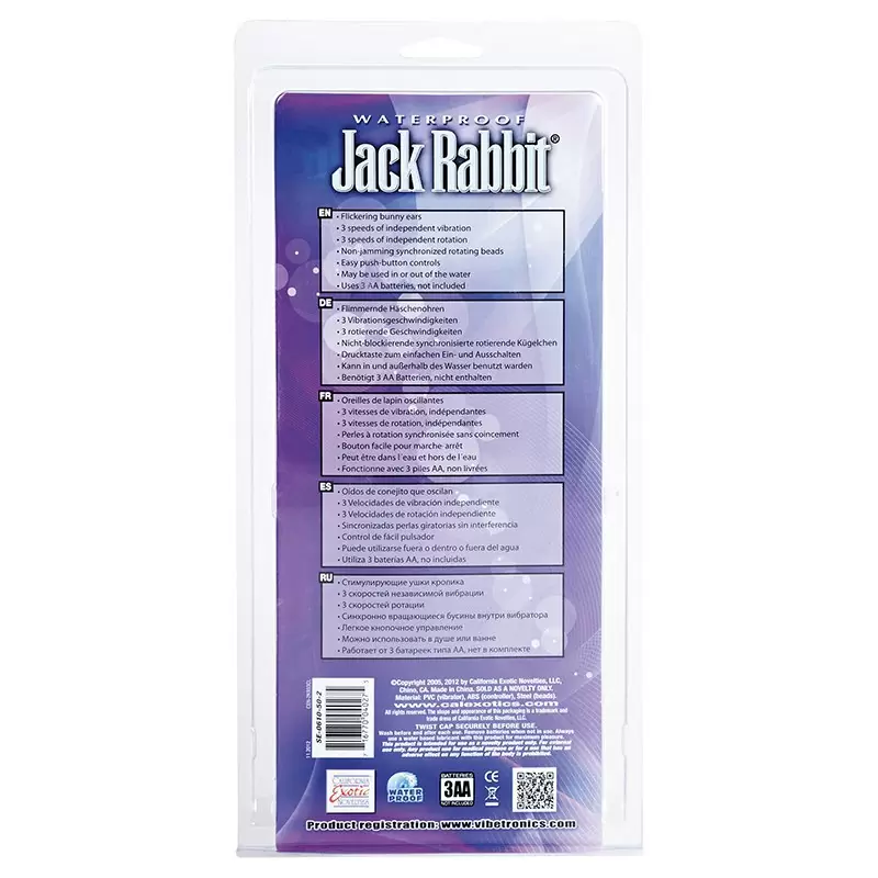 Вибромассажер Waterproof Jack Rabbit Vibes – прозрачный