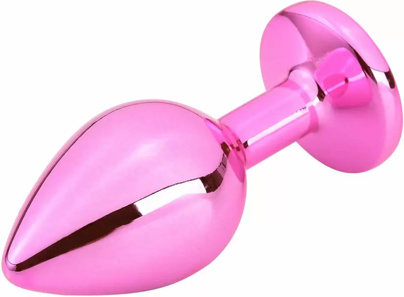 Розовая алюминиевая анальная пробка Small
