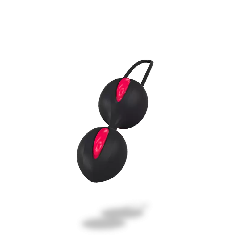 Вагинальные шарики Smartballs Duo с шариком внутри - черный с малиновым