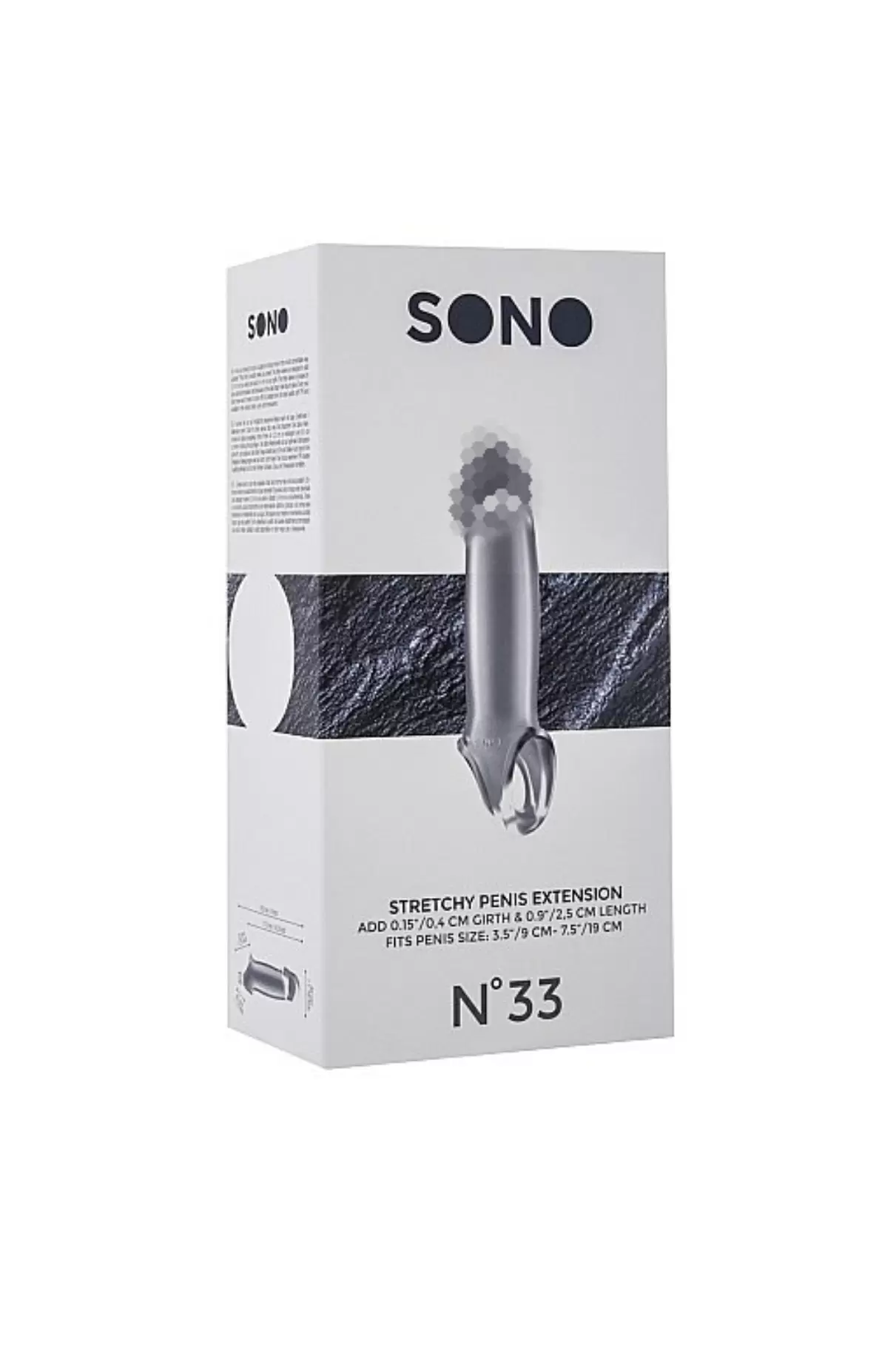 Увеличивающая насадка закрытого типа с кольцом для фиксации на мошонке No.33 - Stretchy Penis Extension