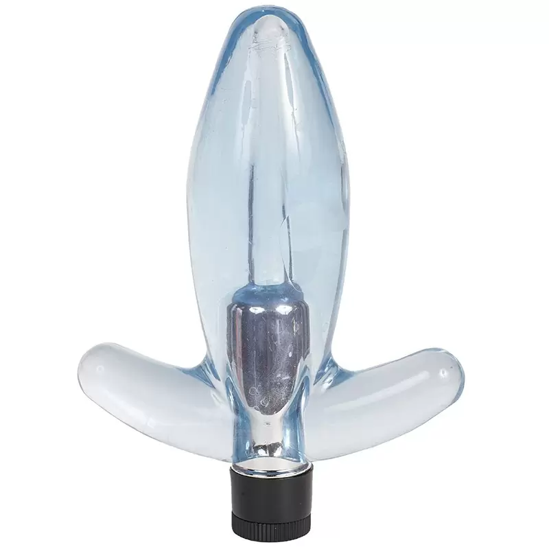 Анальная пробка Butt Plug с вибрацией – голубая