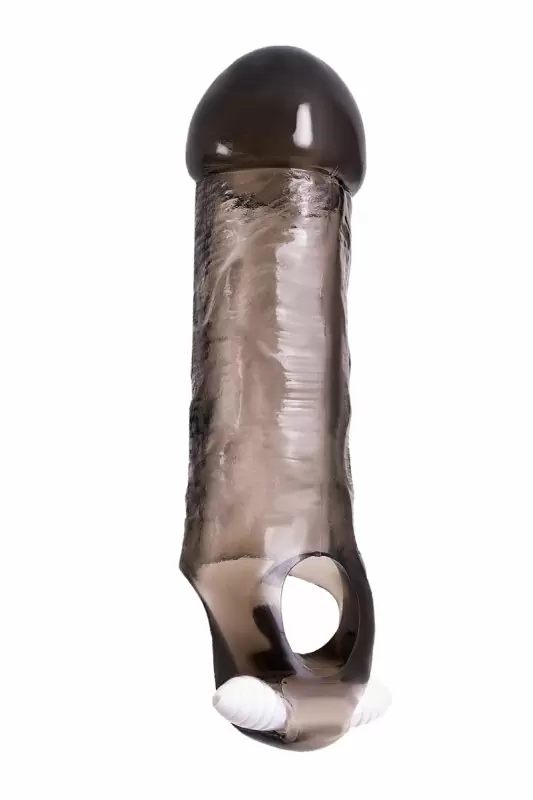 Увеличивающая вибронасадка TOYFA XLover с петлей на мошонку — 12,5 см, серая