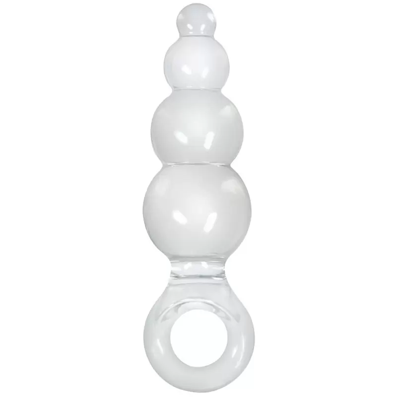 Анальная пробка с кольцом Jolie Ripples Large – прозрачная