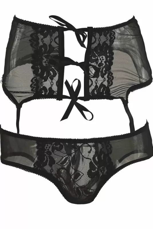 Открытый комплект белья на завязочках Baci White Label – S/M