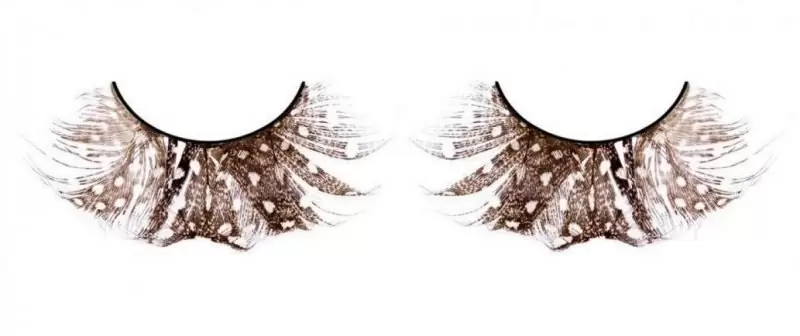 Ресницы перьевые Baci Иора – коричневый с белым