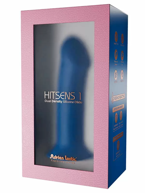 Гибкий фаллоимитатор Adrien lastic Hitsens 1, 17,7 см, силикон, синий