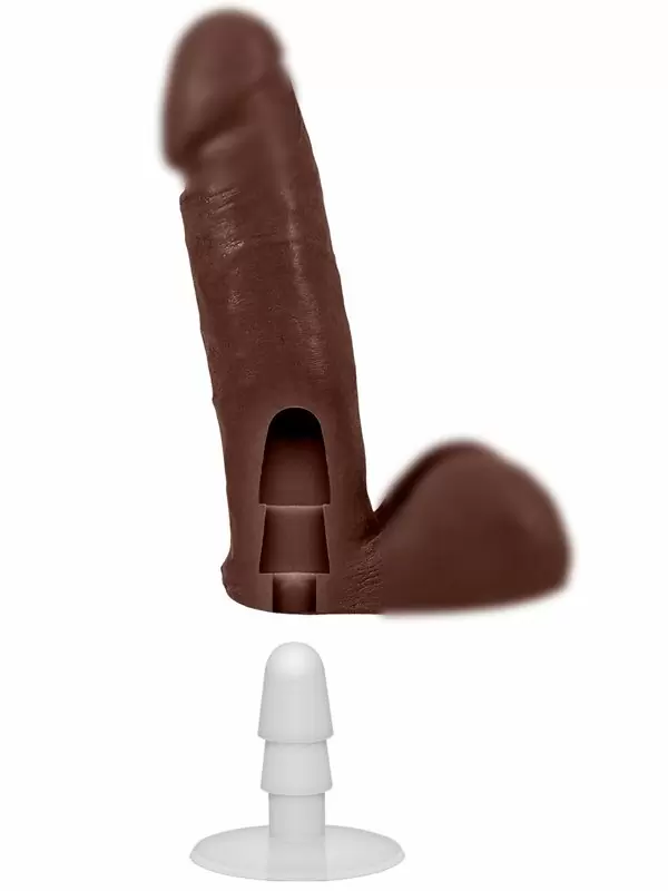 Реалистичный фаллоимитатор Realistic Cock Vac-U-Lock, с мошонкой, 20 см, коричневый