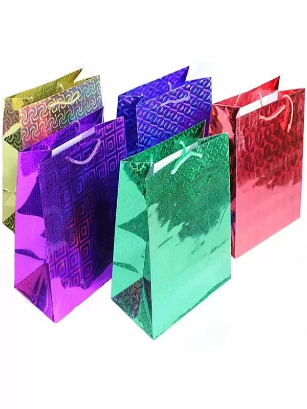 Подарочный пакет с голографическим рисунком (220*310*100)