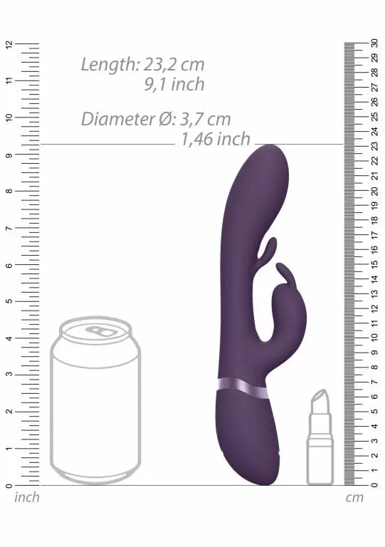 Изогнутый вибратор-кролик Tama, с тремя моторами, 27,5 см, силикон, фиолетовый