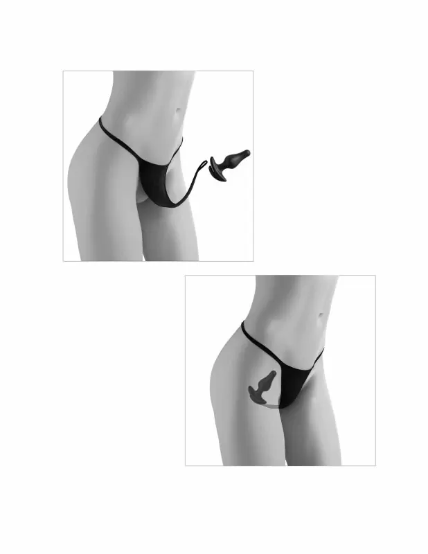 Трусики S/L с креплением для анальной пробки и вибропули Hookup Panties Remote Bowtie Bikini. 10 режимов вибрации, водонепроницаемость, пульт ДУ