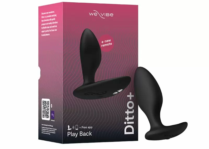 Анальная пробка для ношения We-Vibe Ditto+ Satin Black