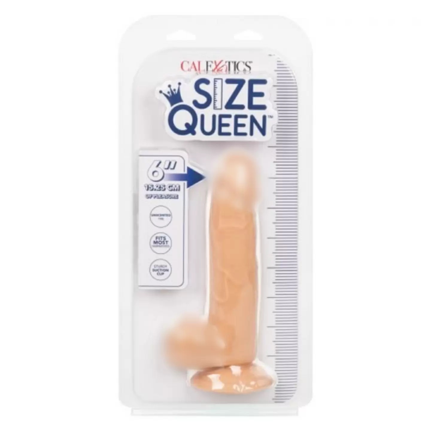 Реалистичный фаллоимитатор SIZE QUEEN, 15.2 см, ТПЕ, светло-телесный