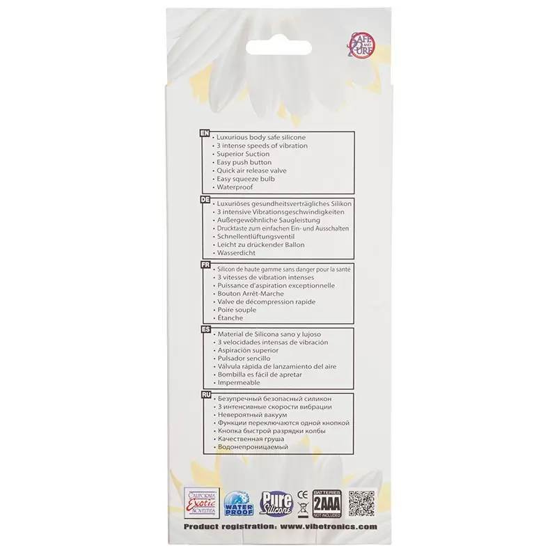 Помпа для клитора с вибрацией Waterproof Silicone Clitoral Pumps