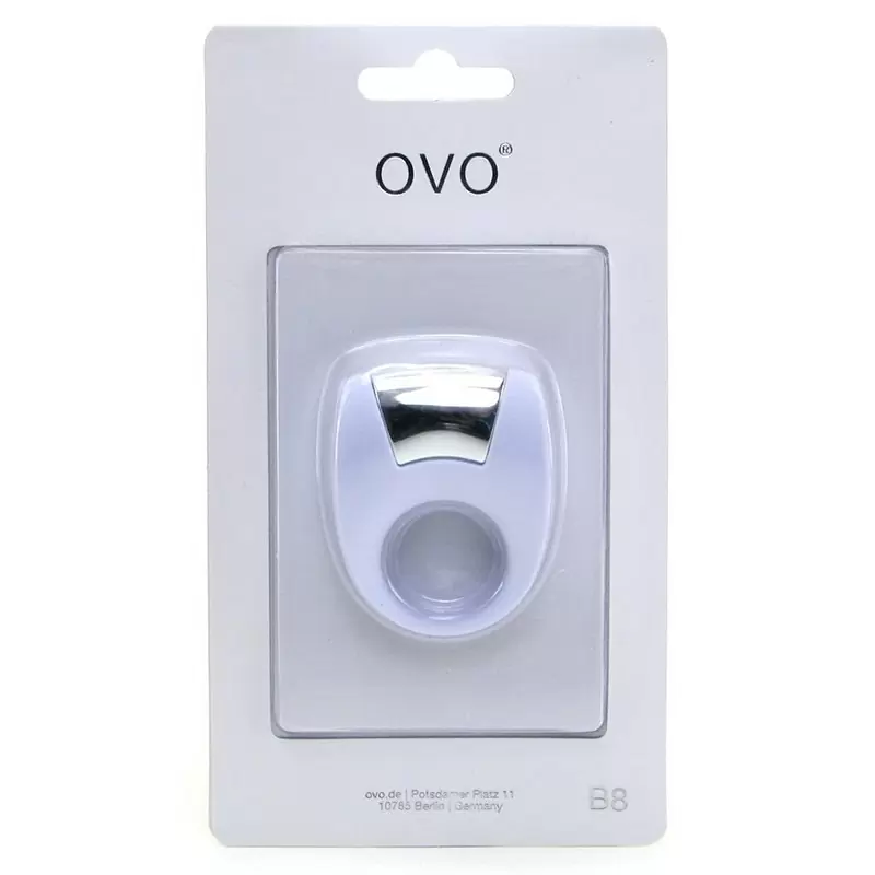 Эрекционное кольцо Ovo B8 с вибрацией – белый