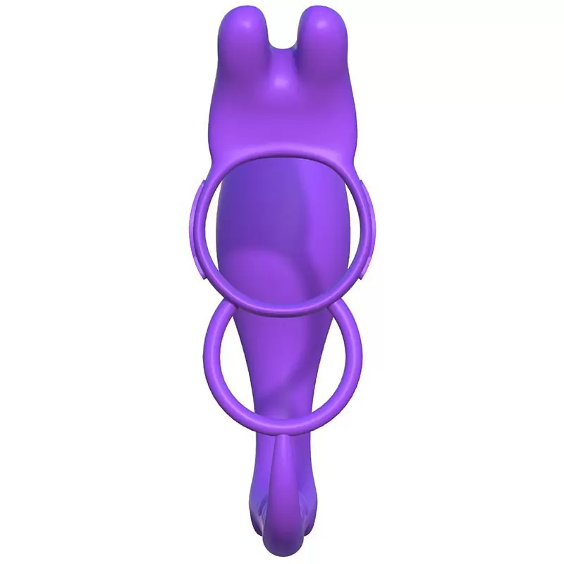 Эрекционное вибро-кольцо Ass-Gasm Vibrating Rabbit с анальным стимулятором – фиолетовый
