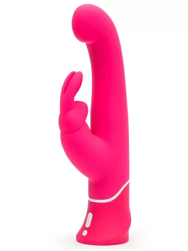 Изогнутый вибратор-кролик Happy Rabbit, 9 режимов, 24,1 см, розовый