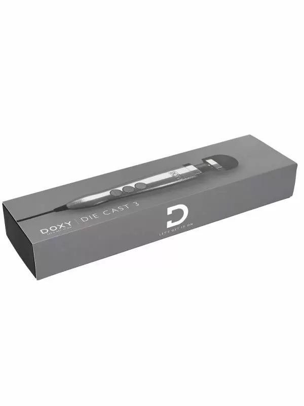 Мощный вибратор Doxy Die Cast 3, 28 см, силикон, серебряный