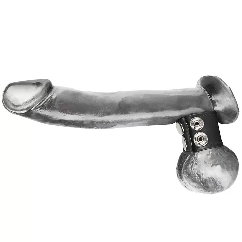 Хомут-утяжка для мошонки Snap Ball Stretcher на клепках – черный