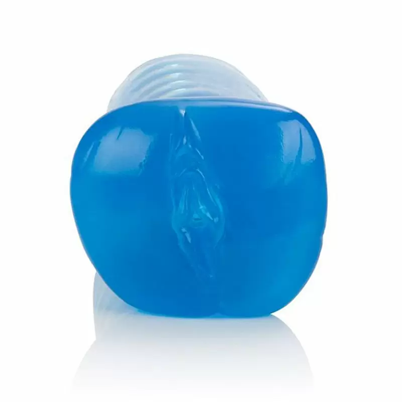 Мастурбатор вагина Basic Essentials Beaded Masturbator со стимулирующими бусинками – синий