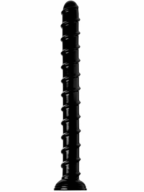 Огромный фаллоимитатор Anal Snake Dildo, ребристый, 50,8 см, ПВХ, черный