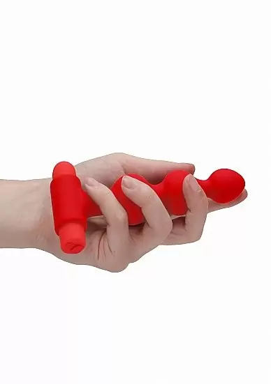 Набор анальных стимуляторов USB-Rechargeable Anal Set — красный, с зарядкой