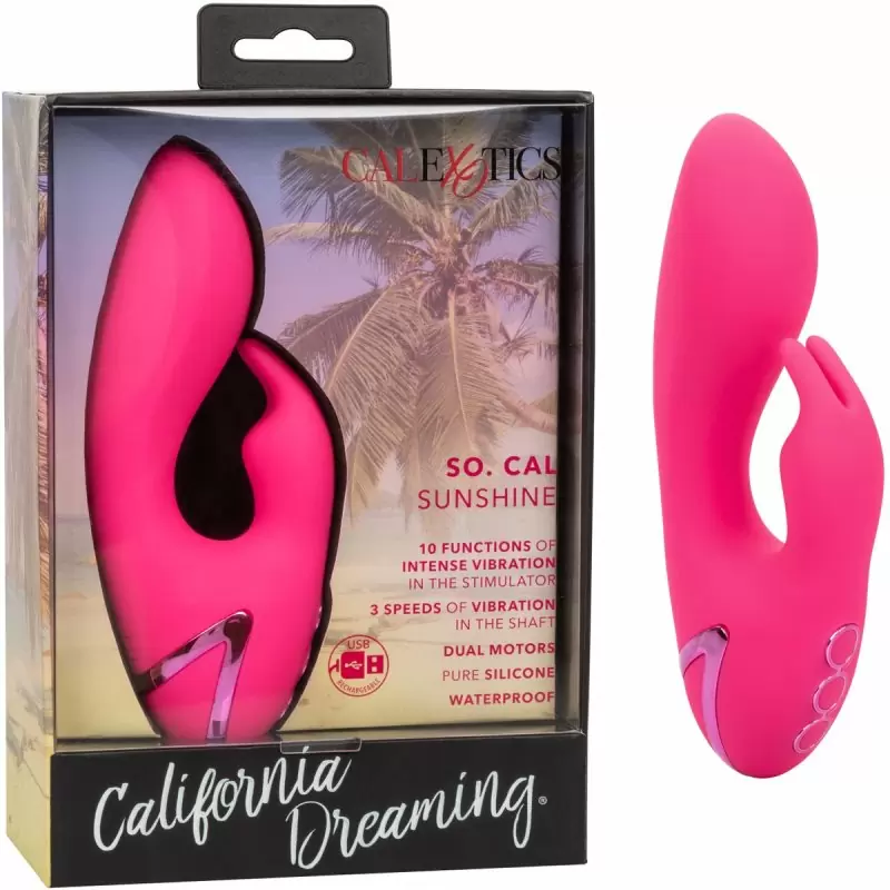 Компактный вибратор-кролик California Dreaming So. Cal Sunshine, 9,5 см, силикон, розовый