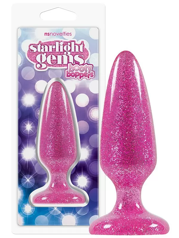 Анальная пробка Starlight Gems - Booty Boppers средняя – розовая