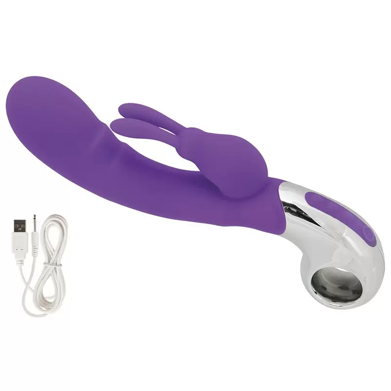 Перезаряжаемый вибромассажер Хай-Тек Embrace Bunny Wand – фиолетовый