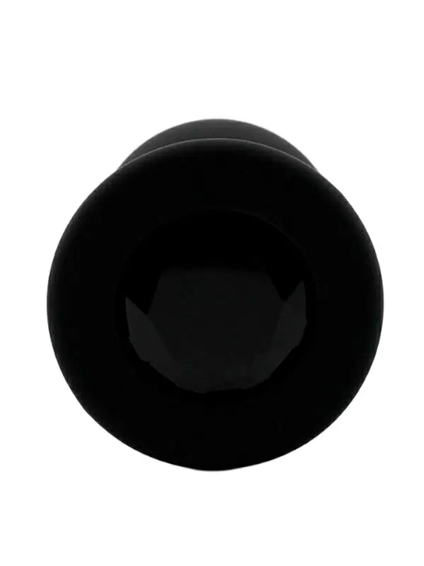 Средняя силиконовая анальная пробка Kanikule Medium с кристаллом – черный с черным